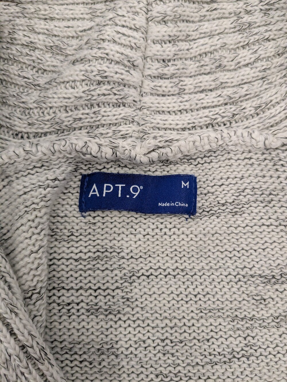 Apt. 9 Women's Heathered Light Gray Shawl Cardigan with Button Tabs - Picture 4 of 5